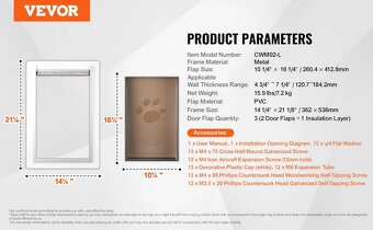 Prielez - kovové dvierka pre veľkých psov ca.30kg/ mačky - 7