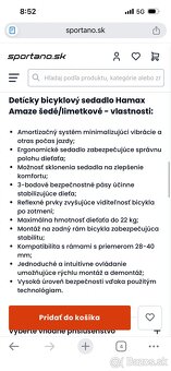 Sedačka na bicykel Hamax Amaze grey/lime - 7