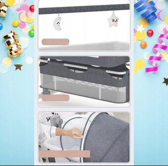 ⭐DETSKÁ POSTIEĽKA S FUNKCIOU AUTOMATICKÉHO HOJDANIA⭐ - 7