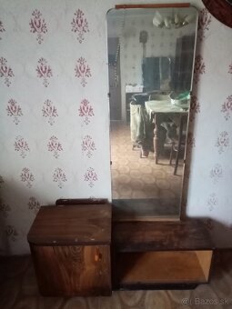 Starožitná komoda, zrkadlová skrinka - 7