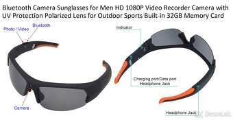 Inteligentné slnečné okuliare, smart glasses, HD kamera - 7