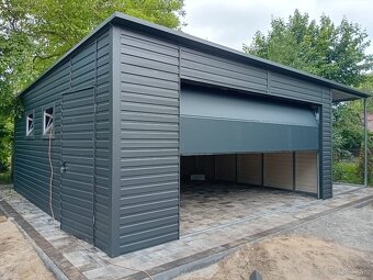 Plechová garáž 5,8 × 6 m + bočný prístrešok 2,5 m | SPG_0004 - 7