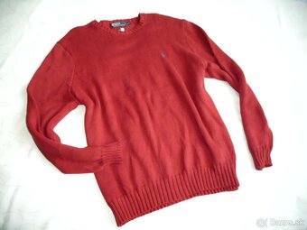 Ralph Lauren pánsky sveter tmavo červený 2XL - 7