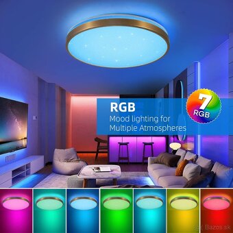 Horevo LED RGB stropné svietidlo 30 cm s Bluetooth reprodukt - 7