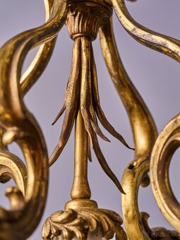 Secesný bronzový luster s kosatcami (iris) - 7