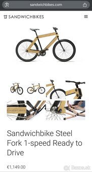 Sandwichbikes - drevený mestský bicykel - 7