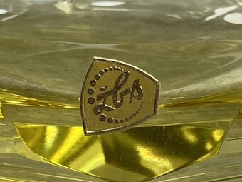 Karafa s pohárikmi citrínové sklo / Art deco Moser brus Žele - 7