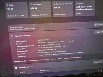 Asus Vivobook 15x plnefunkcny so 16gb ram 512gb ssd diskom a - 7