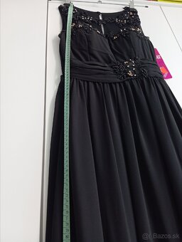 Čierne dlhé spoločenské šaty 36/170cm - 7