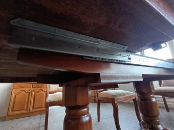 Rustikální jídelní set, stůl, židle, křesla, masív - 7