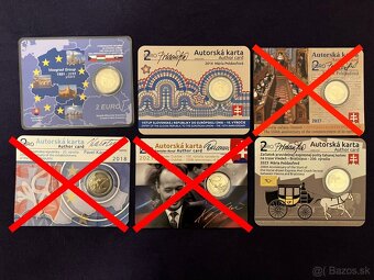 Mincové kartičky - coincards - Slovensko - takmer komplet - 7