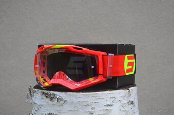 shot enduro biela oranžová červená helma prilba okuliare - 7