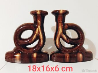 Keramické retro masívne svietniky - 7