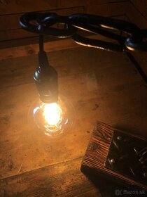 Industriálna lampa - stará reťaz - 7