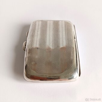 Malá elegantná strieborná Art Deco tabatierka bez monogramu - 7