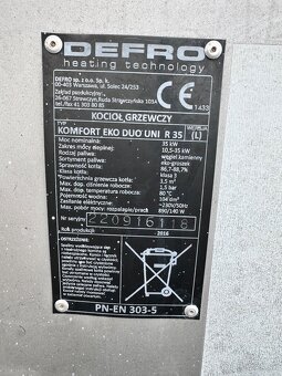 Predám kotol na pevne palivo DEFRO Komfort Eko Duo Uni R35KW - 7