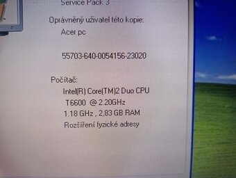 predám Acer extensa 5635 / 3gb ram / 250gb hdd /Windows xp - 7