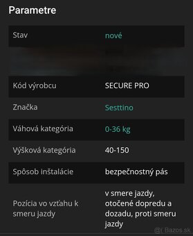 Autosedačka Sesttino 0-36kg - 7