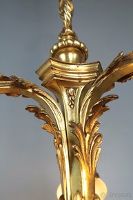 Malý starožitný lustr ze zlaceného bronzu - 7