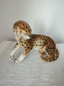 Royal dux porcelánová soška leopard - 7
