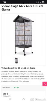 Klietka pre papagáje - vtáky, XL , veľká pevná oceľová - 7