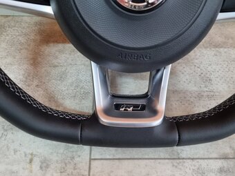 VOLANT VOLKSWAGEN R RLINE kožený BIELE PREŠÍVANIE - 7