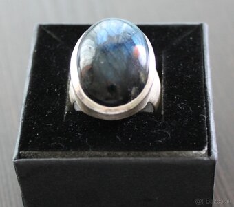 Masívny strieborný prsteň 925 s labradoritom - 7