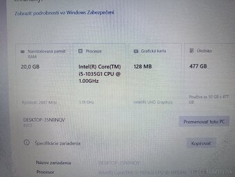 predám Lenovo V15-IIL / Intel core i5 / 20gb ram / ssd - 7