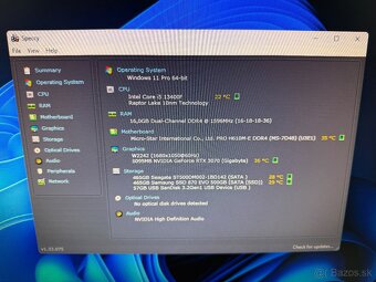 PREDÁM HERNÝ PC - I5 13400F,RTX 3070 8GB,16GB DDR4,SSD,HDD - 7