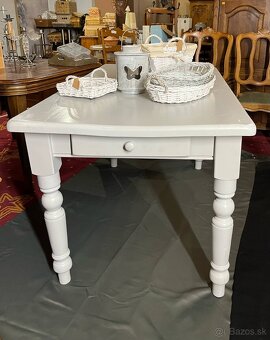 jedalensky stol, masiv, suflik, seda farba, bazar, v 77 cm, - 7