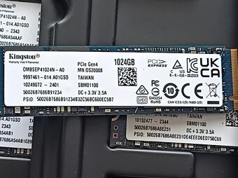Kingston 1TB, 512GB, Intel 2TB NVME M.2 - 7