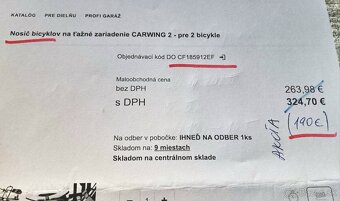 Nosič 2 bicyklov CAR FACE - NEPOUZÍVANÝ - 2 dňový. - 7