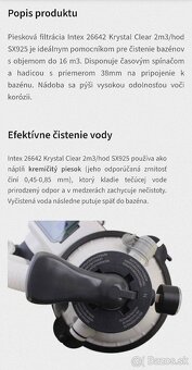 Piesková filtrácia Intex 26642 Krystal Clear 2m3/hod NOVÁ - 7