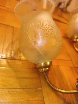 Pár - 2ks, elegantné vintage lampy so sklenenými tienidlami - 7