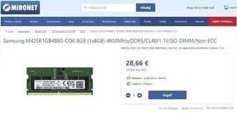 MICRON 16GB DDR5 a Samsung 8GB DDR5 SoDimm - Nové - 7