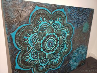 Mandala obraz tyrkys 3D 125x100cm - 7
