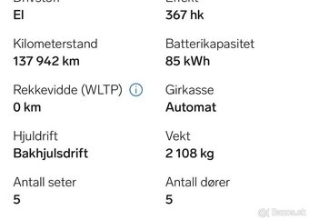 Tesla Model S Model S,P 85,367HK,FREE CHARGE elektro - 7