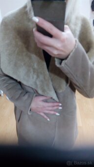 Dámsky kabát jelenicový hnedý S-M - 7