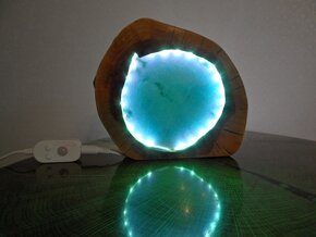 Stolná lampa-drevo a živica - 7