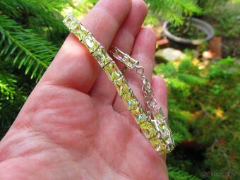 Strieborný náramok so žltými kamienkami, Ag 925 - 7