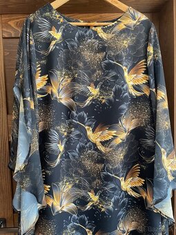 Elegantne Šaty Dara fashion zlaté kolibríky - 7