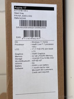 Acer Aspire 17 / 32GB RAM, 1TB SSD / Čisto nový / - 7