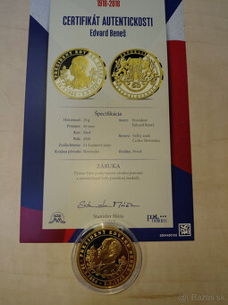 zlatá minca TGM - 7