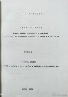 Jan Patočka Péče o duši Svazek 3 SAMIZDAT 1988 Exkluzívne - 7