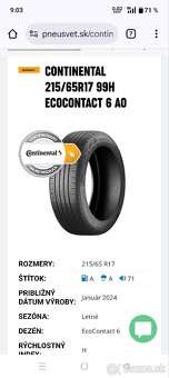 Letné pneumatiky Continental Ecocontact 6 215/65 R17 99H - 7