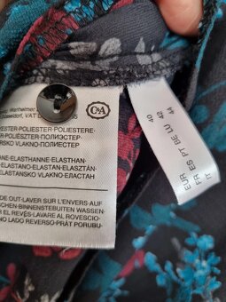 čierne kvetinkové šaty Yessica 40 s opaskom - 7