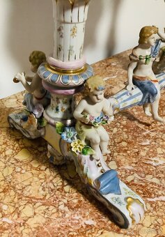 Staré porcelánové stolní zrcadlo Německo - 7