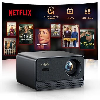 LED projektor Lisowod Netflix Wi -Fi - 7