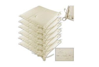 6 x poduška 43 x 39 x 5 cm krémová červená zelená sivá - 7