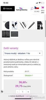 Poloautomatický holový elegantný dáždnik Tmavo modrý Sasino - 7